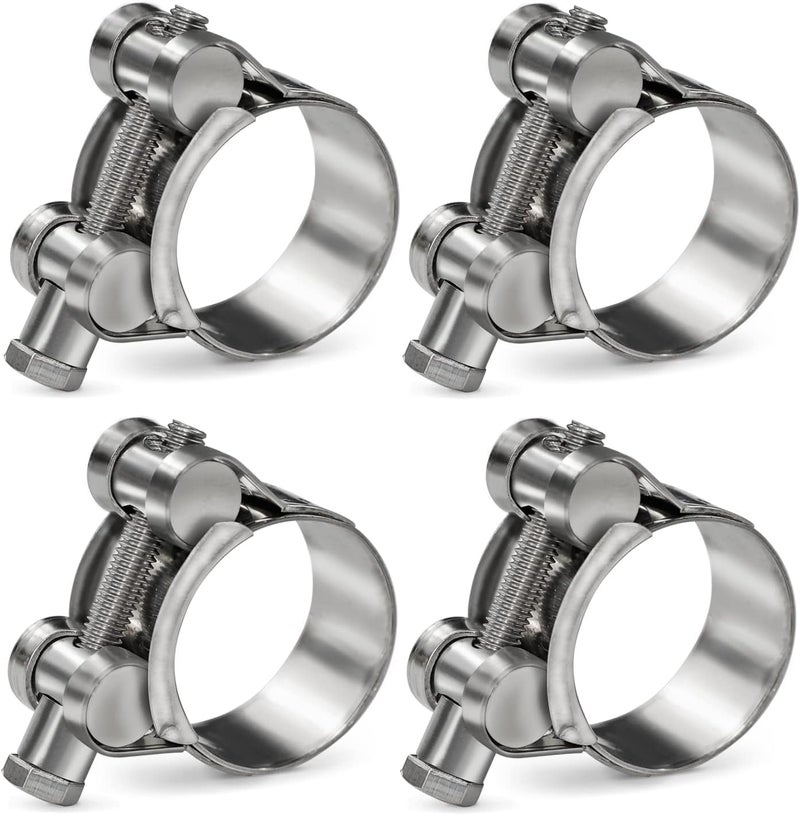 PEROMI 4 Pack 20-22mm T-Bolt Hose Clamp, Stainless Steel_304 Intercooler Pipe Tube Clamps, Turbo Pipe Clamps, Clamp Adjustable Range 0.78"-0.86 - Image 1